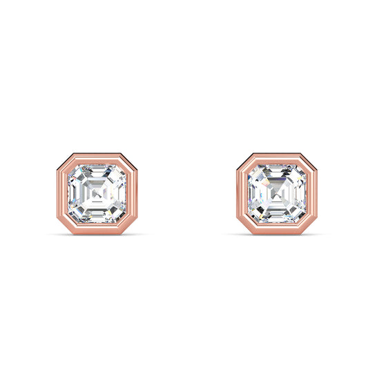 Rose gold Asscher Cut Bezel Setting