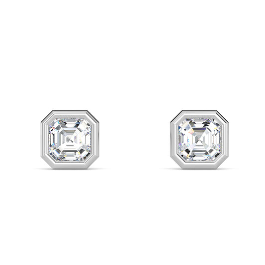 Platinum Asscher Cut Bezel Setting