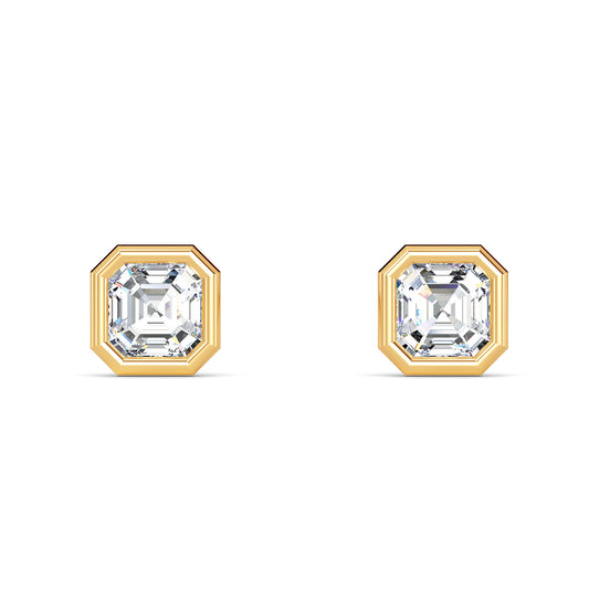 Yellow gold Asscher Cut Bezel Setting