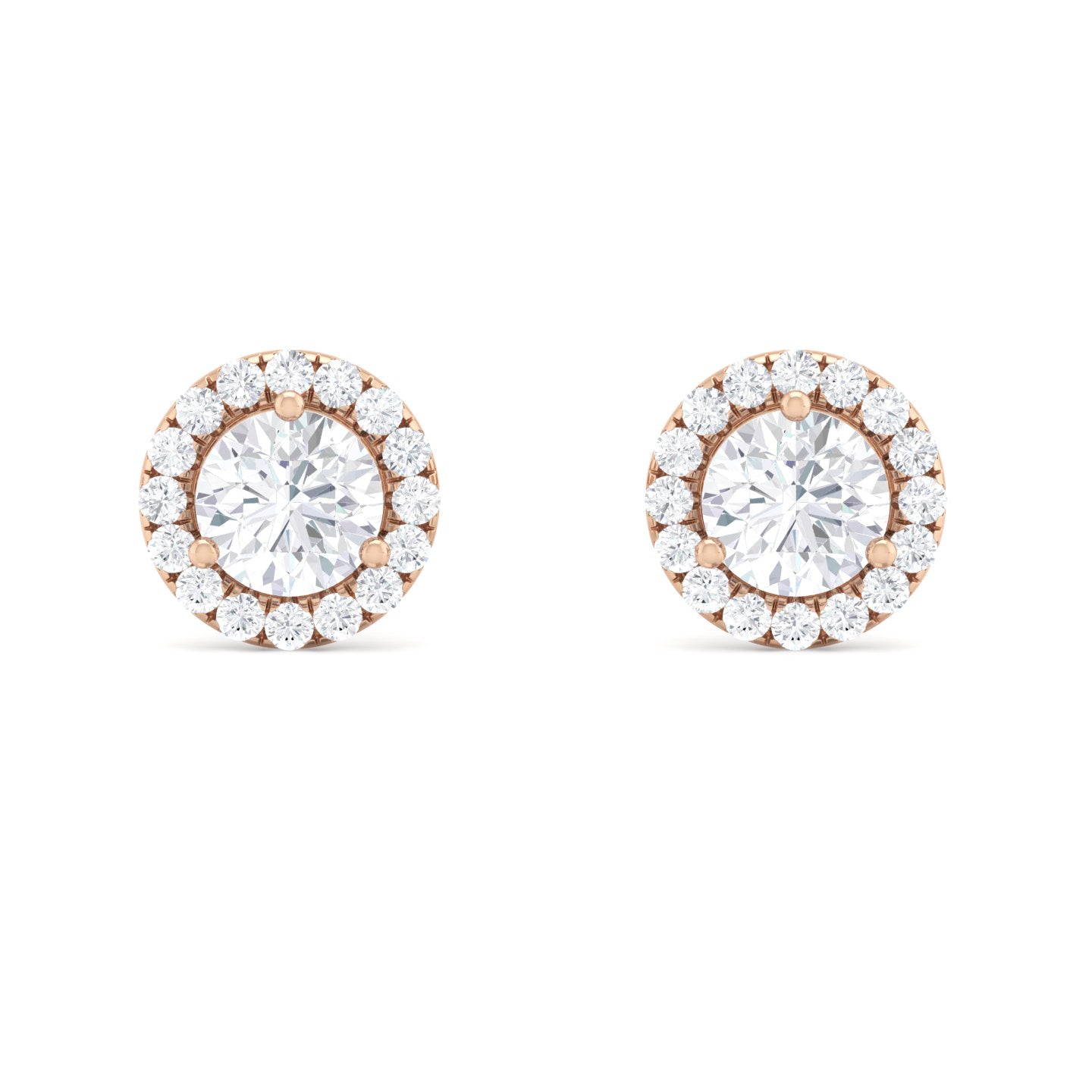 Rose Gold Halo Studs