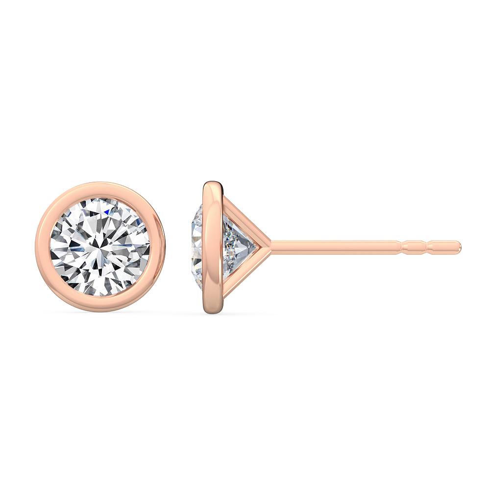 Rose gold rub over set Studs