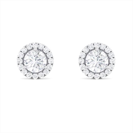 Platinum Gold Halo Studs