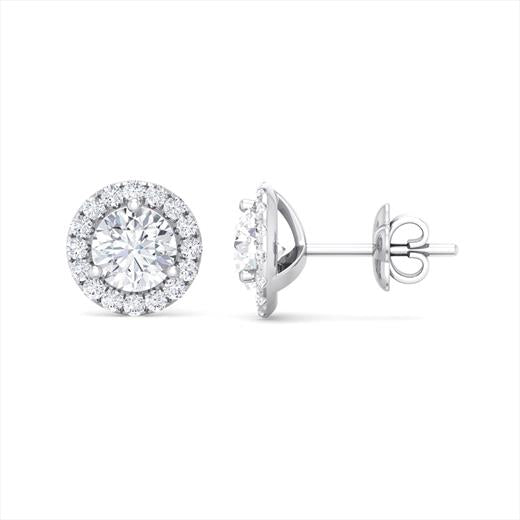 Platinum Gold Halo Studs